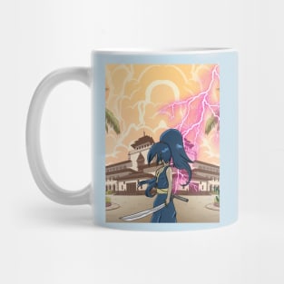 samurai girl with a big sword and avery astounding power of focus Mug